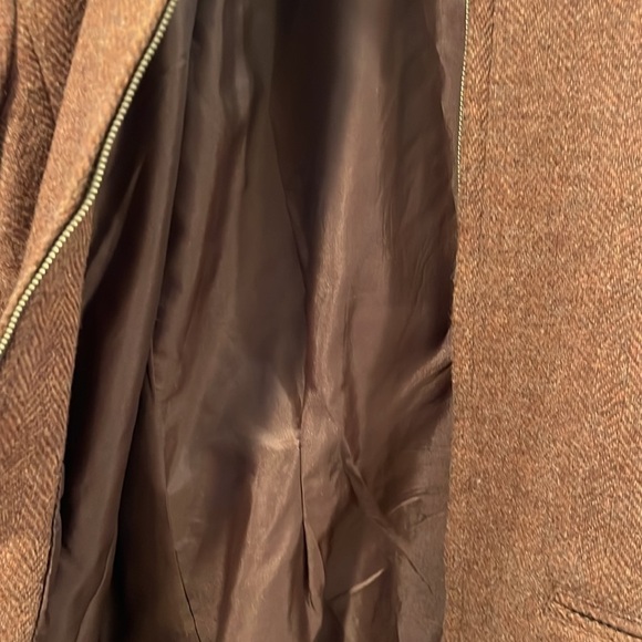 International Scene Vintage Brown Wool Herringbone Zip Up Jacket Size 6 - Picture 6 of 9